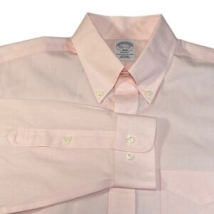 Brooks Brothers 1818 Regent Dress Shirt Mens 15.5 32/33 Pink Non-Iron Cotton